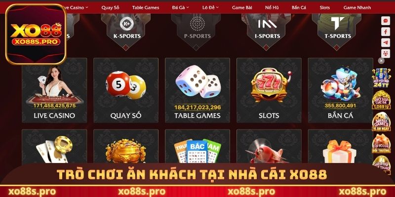 Trò chơi ăn khách tại nhà cái XO88